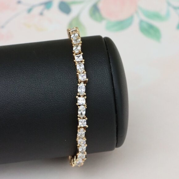 "Rose Gold Classic CZ Tennis Bracelet with Oval & Square Stones, , XPBL0748 - Picture 10 of 12